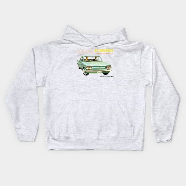 CORVAIR - THE PRESTIGE CAR IN ITS CLASS Kids Hoodie by Throwback Motors